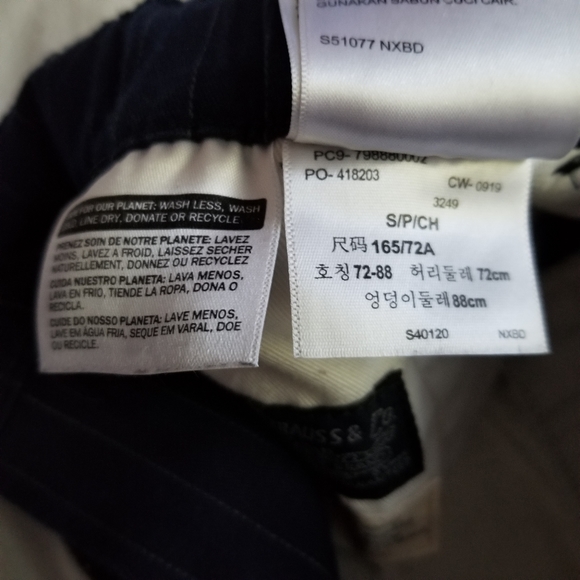 LEVI'S Premium Pull On Taper Pants Navy Blue Pinstripe Size S - Picture 9 of 16